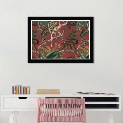 21" x 15" Manera Jungle Animals Framed Wall Art Print Brown - Wynwood Studio: Modern Decor, Digital Art