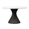 Marble Pedestal Tray with Wood Base (Set of 2) - 2 of 2