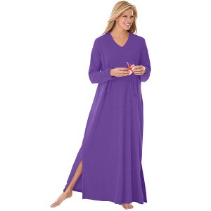 Dreams & Co. Women's Plus Size Long High Pile Fleece Lounger - 1 of 4