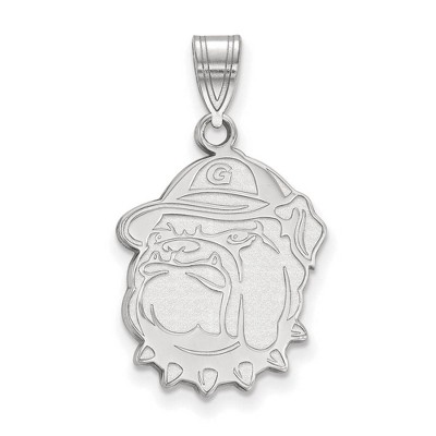 Black Bow Jewelry 14k White Gold Georgetown Hoyas NCAA Large Pendant