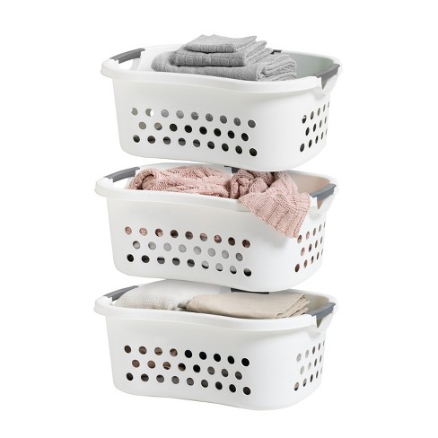 IRIS 30 L Compact Laundry Basket and Hamper Plastic Storage Basket or  Organizer with Easy Lift Handles (3-Pack) 584155 - The Home Depot