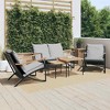 vidaXL Patio Chairs with Cushions Seating Outdoor Garden Furniture Black Steel - 2 of 4