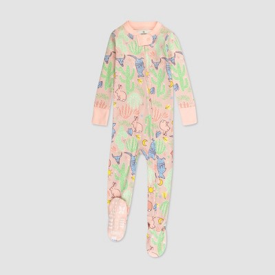 Honest Toddler Girls' Cactus Organic Cotton Footed Footed Pajama - 18M