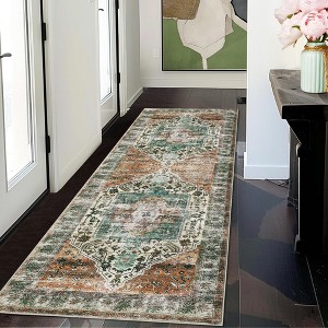 COZONY Washable Area Rug for Living Room, Vintage Distressed Accent Carpet, Non-Slip, Low Pile, Stain Resistant - 1 of 4
