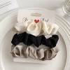 Kitcheniva Silky Satin Scrunchies 3 Pcs - White, Black, Beige - 2 of 3