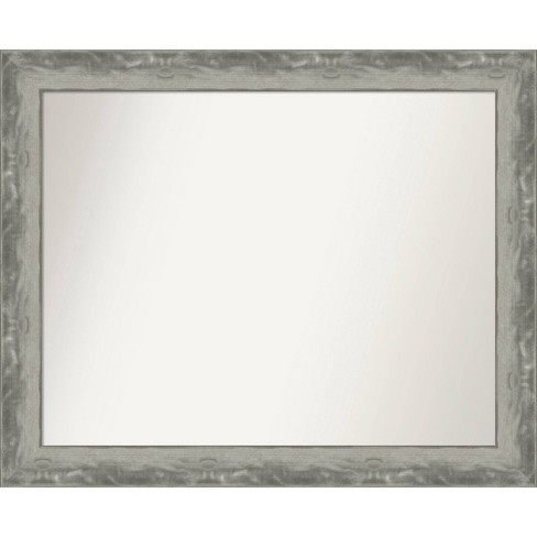 33" x 27" Non-Beveled Waveline Silver Narrow Wall Mirror - Amanti Art: Modern Rectangular Polystyrene Frame, Includes Mounting Hardware - image 1 of 4