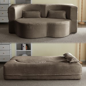 Jump Into Fun 78"Corduroy  Loveseat Sleeper Sofa Bed Convertible Folding Sofa Bed with 2 Pillow for Living Room, no assembly required - 1 of 4