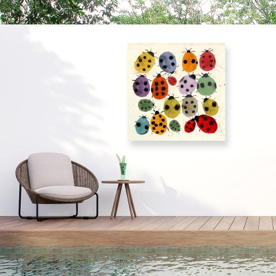 Trademark Fine Art - Jenny Frean Inky Ladybirds Matted Framed Art