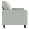 vidaXL 2-seater Sofa Light grey Velvet, Metal, Textilene Medium - 3 of 4