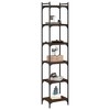vidaXL Bookcase 6-Tier Brown Oak 15.7 in.x11.8 in.x74 in. Engineered Wood - 3 of 4