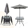 Dexmalle Black Patio Dining Set,Metal Patio Table and Chair Set with Umbrella - 3 of 4