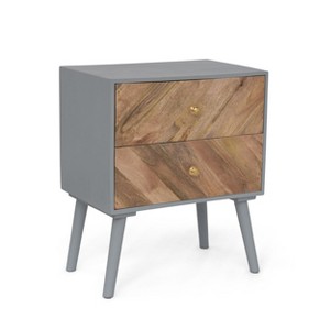 NicBex Nightstand with Drawers,Modern Side Table with ,Bedside Table for Bedroom,Living Room,Brown - 1 of 4
