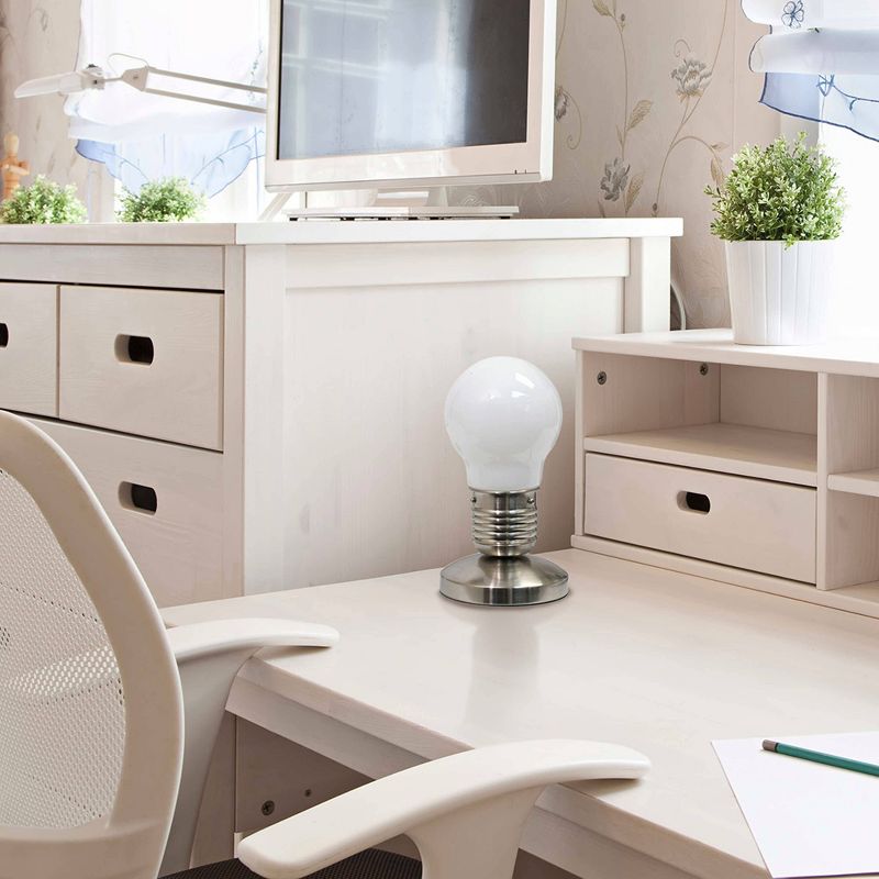 Edison Style Minimalist Idea Bulb Mini Touch Desk Lamp White - Simple Designs, 2 of 6