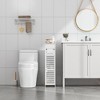 VECELO Bathroom Corner Shelf Storage, Waterproof Corner Cabinet for Small Space, Narrow Storage Organizer with Toilet Paper Roll, White - 4 of 4