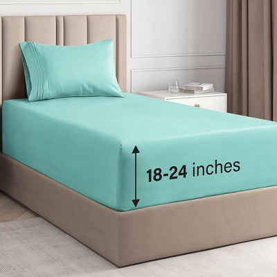 Extra Deep Pocket 4 Piece Sheet Set - Soft Bed Sheets, Fits 18"-24" Mattresses - CGK Linens
