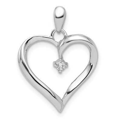 Black Bow Jewelry Diamond Accented Heart Pendant in Sterling Silver