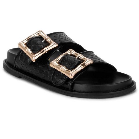 Обувь London Rag Womens Zooper Chunky Buckle Slip-On Flats 8