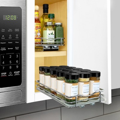 Lynk Professional Slide Out Spice Rack Upper Cabinet Organizer - 6" Wide: Chrome-Plated Kitchen Storage, Pull Out System — фото 3