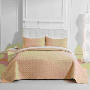 Legacy Decor 3 PCS Pinsonic Reversible All Season Bedspread Quilt Coverlet Oversized - 1 of 4