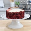 AuldHome Design Rustic White Cake Stand, Farmhouse Enamelware Round Pedestal Cake Stand - 4 of 4