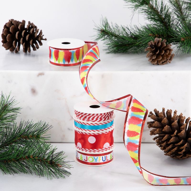 Northlight Set of 5 Polka Dots Matching Themed Craft Christmas Ribbons 1.5" x 3 Yards, 2 of 6