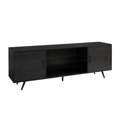 2 Door Mid-Century Modern Wood Storage TV Stand for TVs up to 80"  - Saracina Home