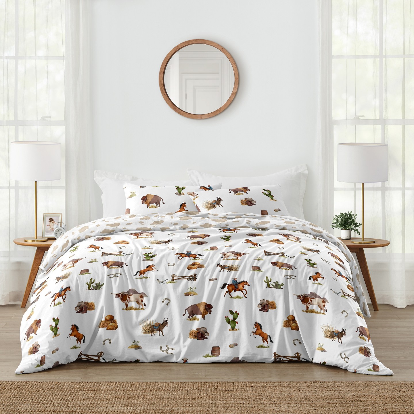Постельное бельё Sweet Jojo Designs Full/Queen Comforter Bedding Set Country Western Taupe Brown and Cream 3pc для мальчиков, цвет: Коричневый — фото 1