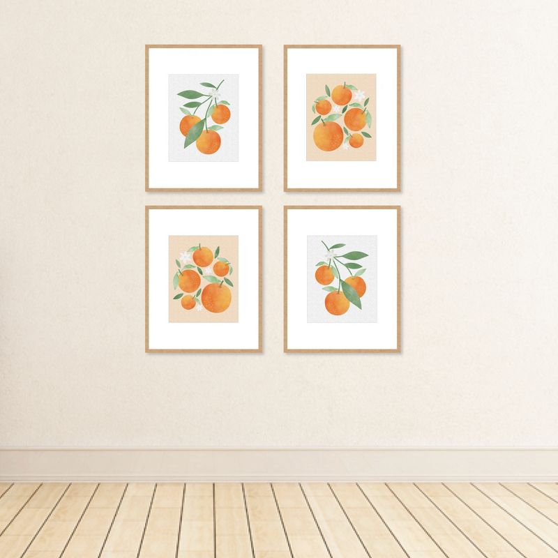 Big Dot of Happiness Little Clementine - Unframed Orange Citrus Kitchen Linen Paper Wall Art - Set of 4 - Artisms - 8 x 10 inches, 3 of 8