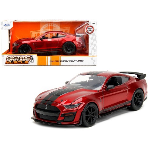 2020 Ford Mustang Gt500 Candy Red With Black Stripes "bigtime Muscle" Series 1/24 Diecast Model Car By Jada : Target