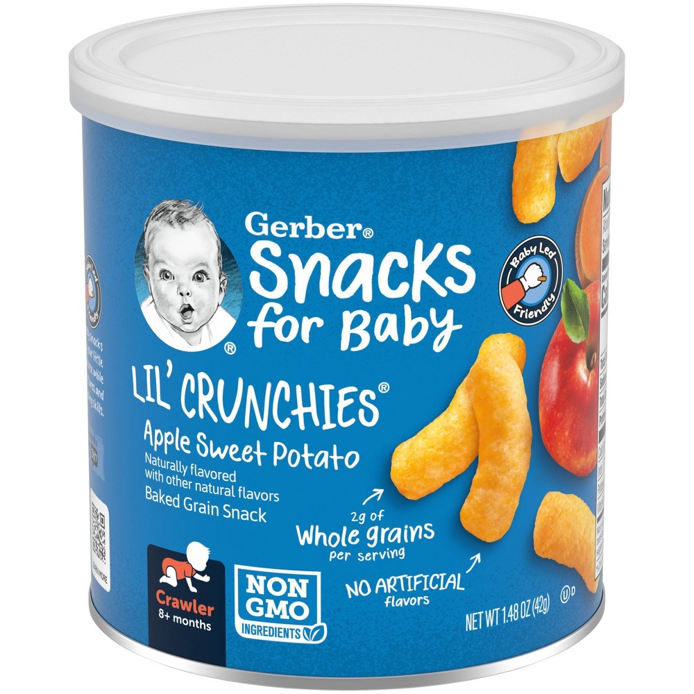 Photos - Baby Food Gerber Lil' Crunchies Baked Whole Grain Corn Snack Apple and Sweet Potato 