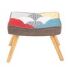 Kumasinova Chic Splicing Pattern Accent Rocking Chair with Ottoman,Mid-Century Patchwork Linen Rocker with High Back&Armrest for Living Room - 3 of 4