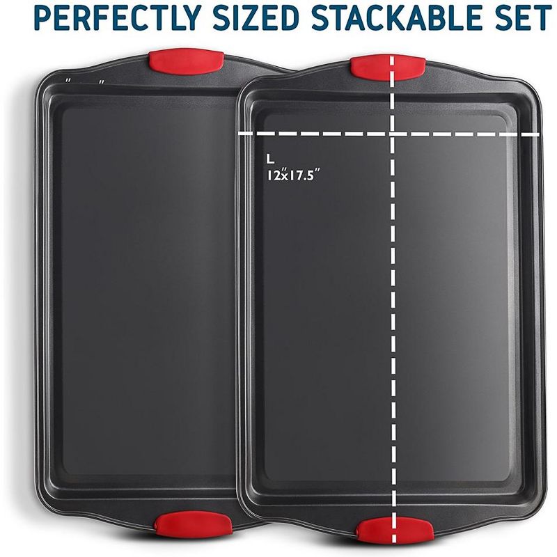 JoyTable Premium Nonstick Bakeware Set, Baking Pan Set with Silicone Handles for Oven, 2 of 5
