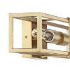 Possini Euro Design Fabian Modern Wall Light Sconces Set of 2 Warm Brass Hardwired 4" 2-Light Fixture Open Rectangular Frame for Bedroom - 3 of 4