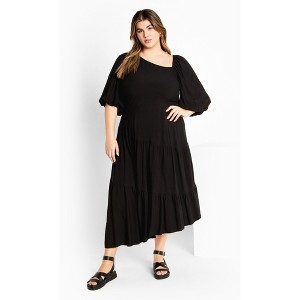 Women's Plus Size Zaria Long Dress - black | CITY CHIC - 1 of 4