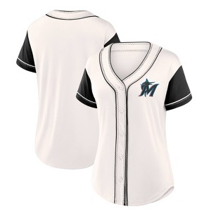 MLB Miami Marlins Women's Short Sleeve White Fashion Jersey - 1 of 3