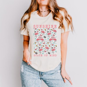 Simply Sage Market Sunshine State Of Mind Flamingo Fruit Short Sleeve Tee - 1 of 4