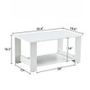 FONTOI Dining Table, Minimalist Rectangular Dining Table with Open Shelf, Double-Layered Center Table for Home Office, White, 19.6"*16.5"*35.4" - 2 of 4
