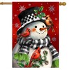 Briarwood Lane Winter House Flag 40x28 For Outdoor Snowman With Cardinals For Winter House Flag - 2 of 4