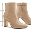 Allegra K Women's Pointed Toe Side Zip Chunky Heels Ankle Booties - 3 of 4