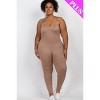 Slickblue Plus Size Solid Bodycon Cami Jumpsuit in Taupe Grey - Soft Stretch Jersey, Size 1XL-3XL - 2 of 4