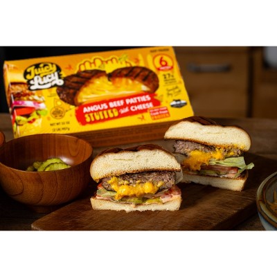 Juicy Lucy Angus Beef Patties Stuffed with American Cheese - Frozen - 32oz/6ct