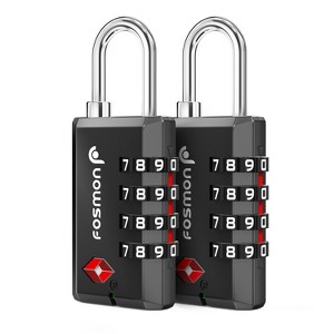 Fosmon TSA Approved Luggage Lock, 4 Digit Combination Lock, Resettable Gym Locker Lock, Combo TSA Locks for Luggage Suitcase Backpack & Travel - 1 of 4