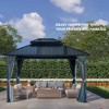 120x144inch Gazebo Canopy With Netting And Curtains, 2-Tier Hardtop Galvanized Iron Aluminum Frame Garden Tent For Patio, Backyard, Deck And Lawns - 2 of 4