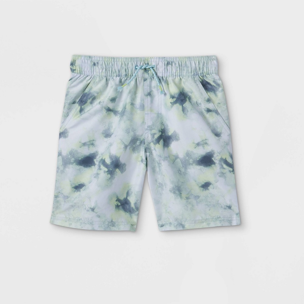 Boys' Tie-Dye Volley Pull-On Swim Trunks - art class White XS