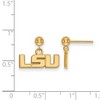 Black Bow Jewelry 14k Yellow Gold Louisiana State Fighting Tigers NCAA Dangle Earrings - 2 of 3
