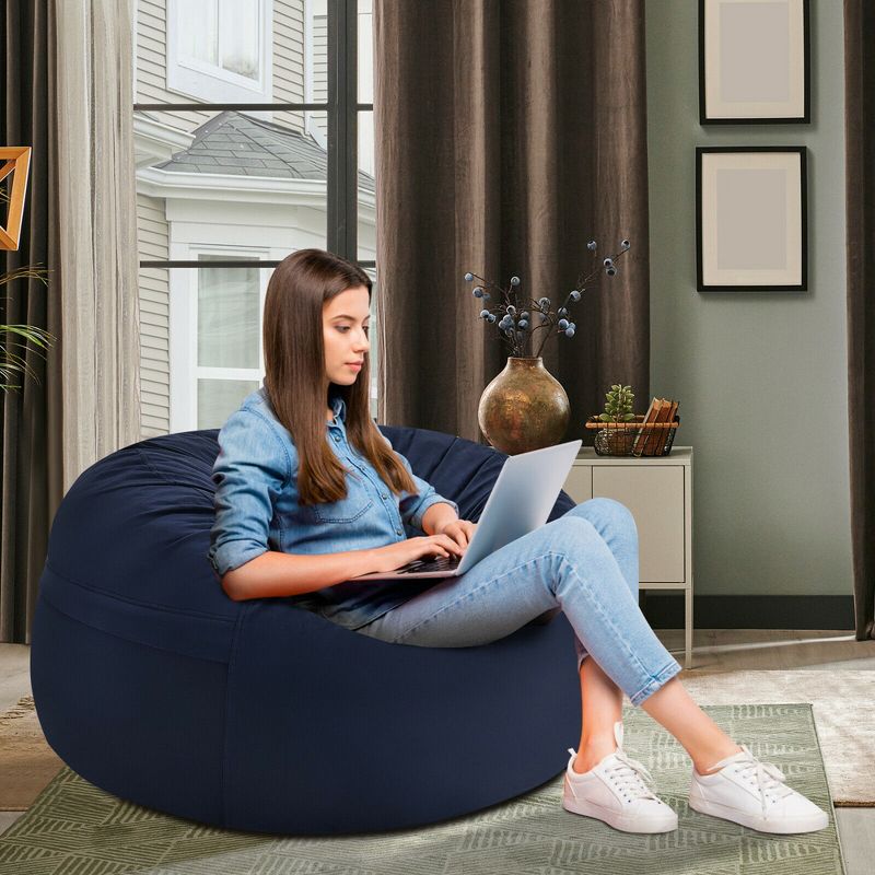Costway 3' Bean Bag Chair w/ Microfiber Cover & Independent Sponge Filling, 4 of 11