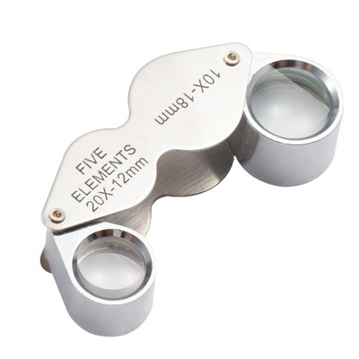 Insten Jewelers Loupe with Twin Lens, 10x 20x Magnifier for Gems Stones, Jewelry Magnifying Glass, Foldable Palm Size