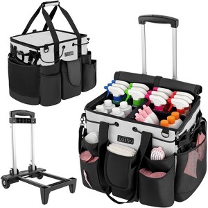 Large Rolling Cleaning Caddy Bag with Wheels, Mobile Cleaning Supplies Organizer for Home, Car, Office and Picnic Use - 1 of 4