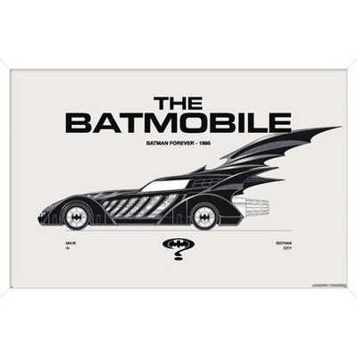 Trends International DC Comics Batman: 85th Anniversary - The Batmobile 1995 Framed Wall Poster Prints