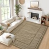 Machine Washable Living Room Rug Checkered Waffle Print Area Rug Non Slip Carpet Soft Non Shedding Low Pile Thin Stain Resistant Throw Rugs - 2 of 4